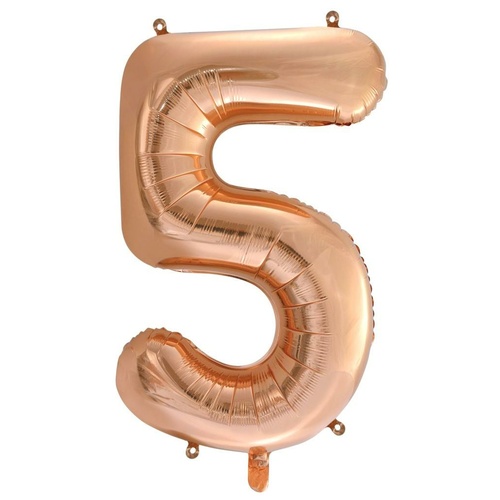 86cm Number 5 Rose Gold Foil Balloon #30213745 - Each (Pkgd.) 