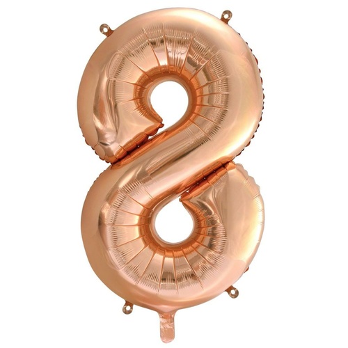 86cm Number 8 Rose Gold Foil Balloon #213748 - Each (Pkgd.)