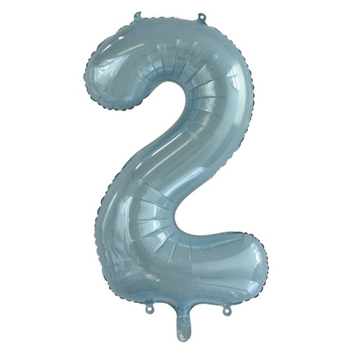 86cm Number 2 Light Blue Foil Balloon #30213752 - Each (Pkgd.)