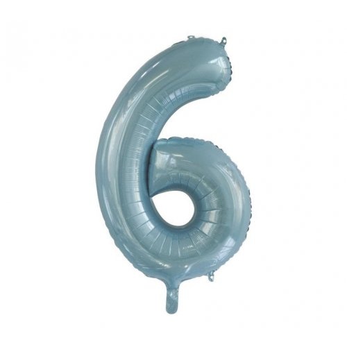 86cm Number 6 Foil Balloon Light Blue #30213756 - Each (Pkgd.)