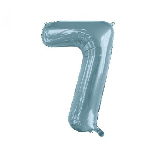 86cm Number 7 Foil Balloon Light Blue #213757 - Each (Pkgd.)