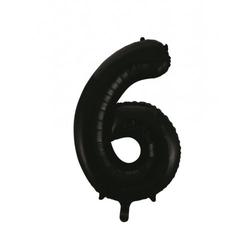 86cm Number 6 Foil Balloon Black #30213786 - Each (Pkgd.)