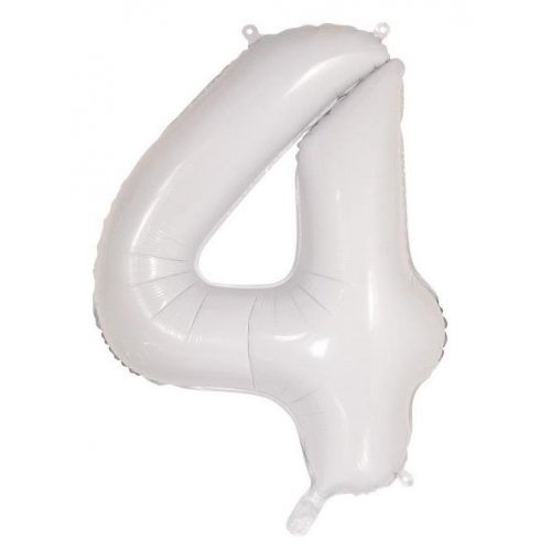 86cm Number 4 White Foil Balloon #30213804 - Each (Pkgd.)
