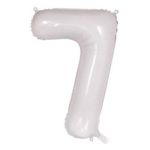 86cm Number 7 White Foil Balloon #213807 - Each (Pkgd.)