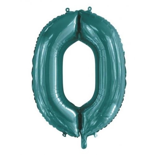 86cm Number 0 Teal Foil Balloon #30213810 - Each (Pkgd.)