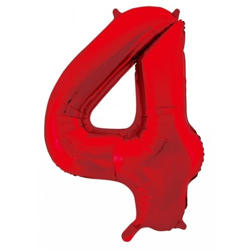 86cm Number 4 Red Foil Balloon #30213824 - Each (Pkgd.)