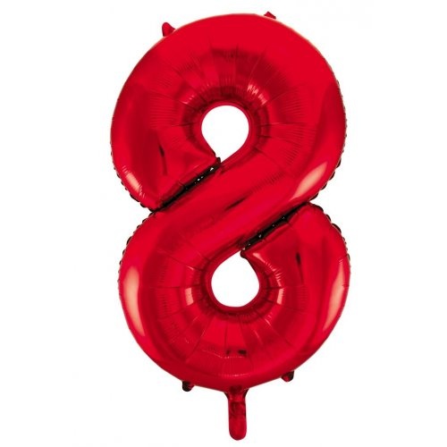 86cm Number 8 Red Foil Balloon #213828 - Each (Pkgd.)