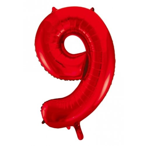 86cm Number 9 Red Foil Balloon #213829 - Each (Pkgd.)