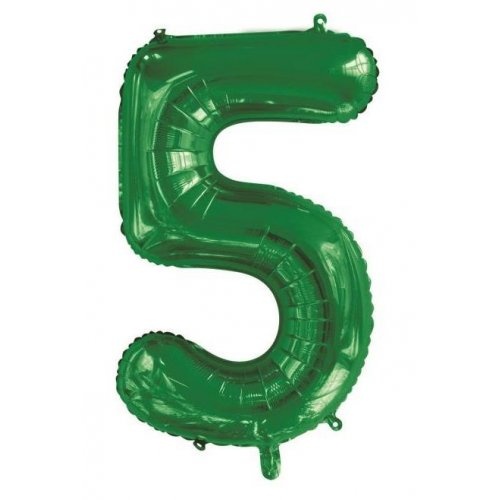 86cm Number 5 Green Foil Balloon #30213835 - Each (Pkgd.)