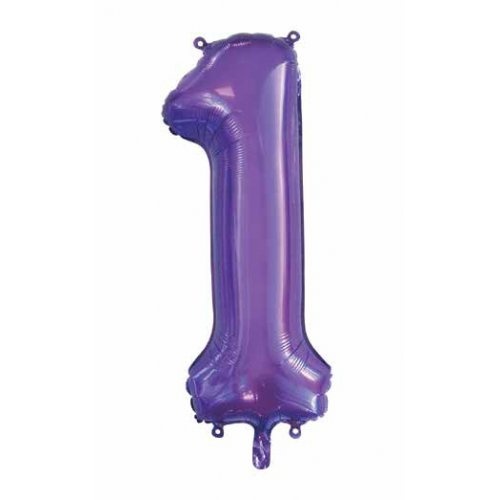 86cm Number 1 Foil Balloon Purple #30213841 - Each (Pkgd.) 