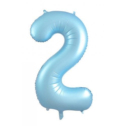 86cm Number 2 Matte Light Blue Foil Balloon #30213862 - Each (Pkgd.)
