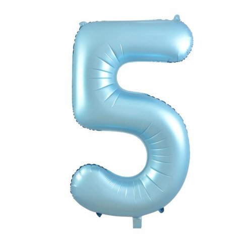 86cm Number 5 Matte Light Blue Foil Balloon #30213865 - Each (Pkgd.)