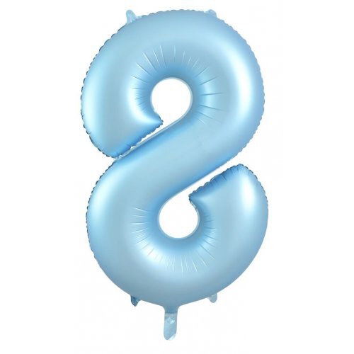 86cm Number 8 Matte Light Blue Foil Balloon #30213868 - Each (Pkgd.)