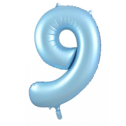 86cm Number 9 Matte Light Blue Foil Balloon #30213869 - Each (Pkgd.)