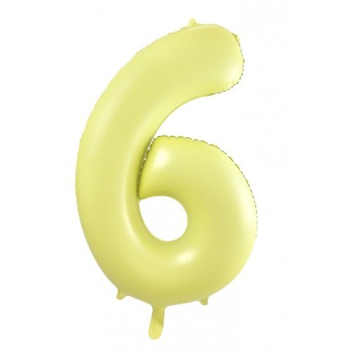 86cm Number 6 Matte Yellow Foil Balloon #30213876 - Each (Pkgd.)