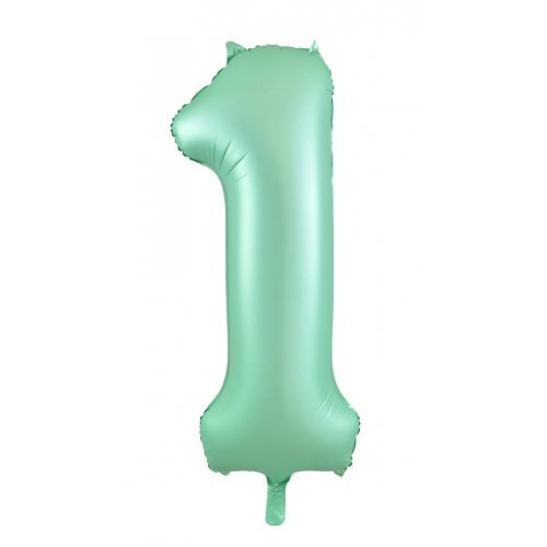 86cm Number 1 Matte Mint Foil Balloon #30213881 - Each (Pkgd.)
