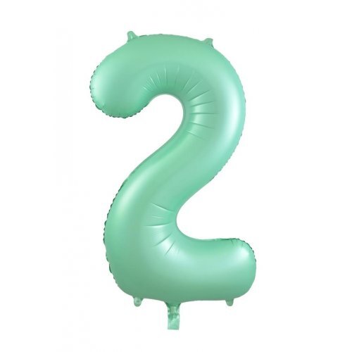 86cm Number 2 Matte Mint Foil Balloon #30213882 - Each (Pkgd.)