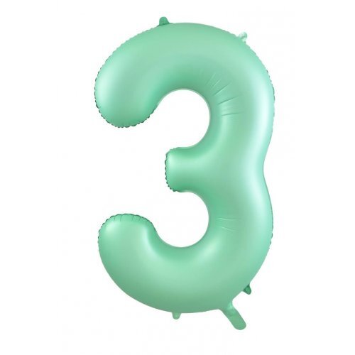 86cm Number 3 Matte Mint Foil Balloon #30213883 - Each (Pkgd.)