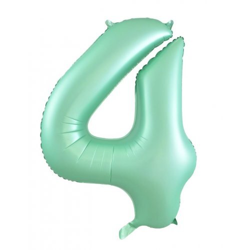 86cm Number 4 Matte Mint Foil Balloon #30213884 - Each (Pkgd.)