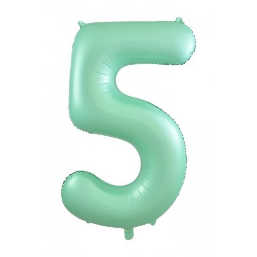 86cm Number 5 Matte Mint Foil Balloon #30213885 - Each (Pkgd.)