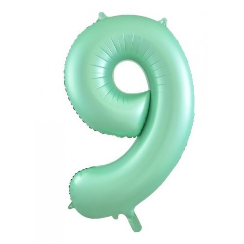 86cm Number 9 Matte Mint Foil Balloon #30213889 - Each (Pkgd.)