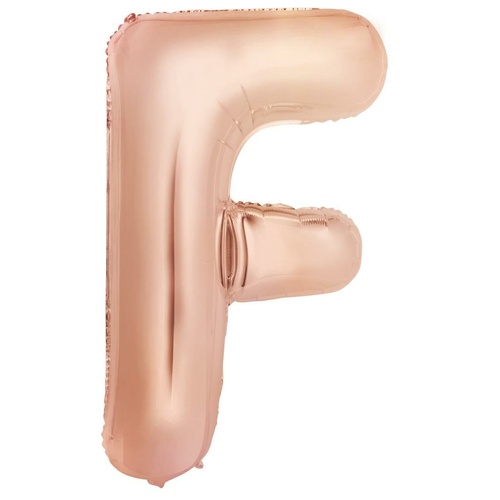 86cm Letter F Rose Gold Foil Balloon #30213975 - Each (Pkgd.)