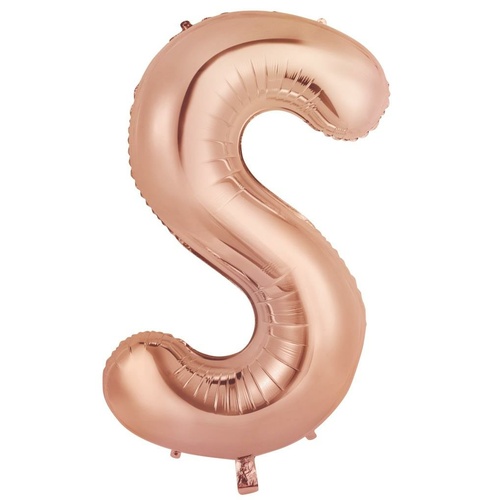 86cm Letter S Rose Gold Foil Balloon #30213988 - Each (Pkgd.)