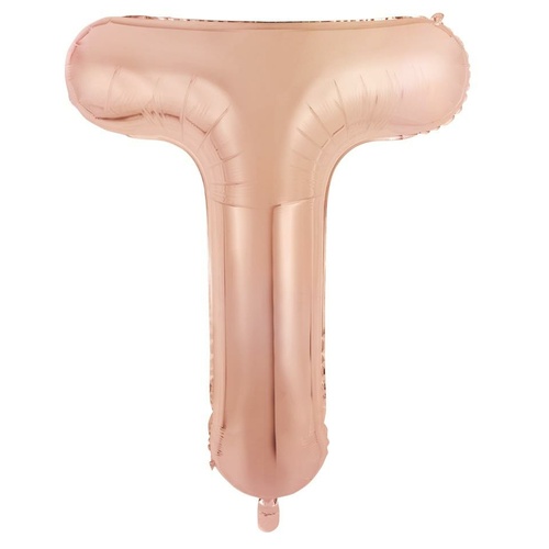 86cm Letter T Rose Gold Foil Balloon #30213989 - Each (Pkgd.)