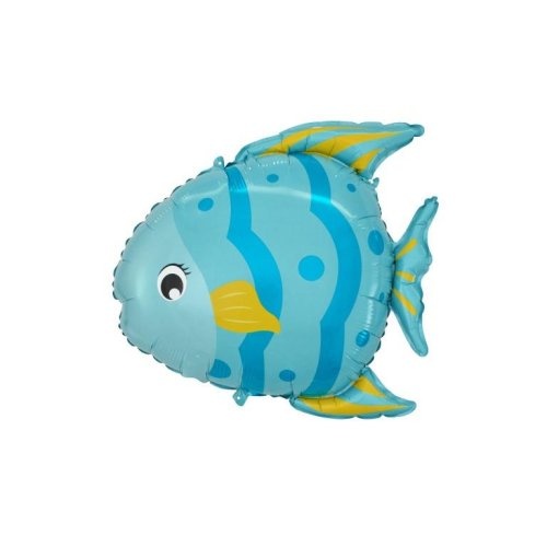 59cm Shape Fish Blue Foil Balloon #30214121 - Each (Pkgd.)