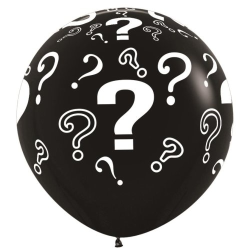 90cm Round Black Question Marks Latex Balloons #30222422 - Pack of 3