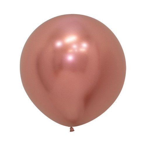60cm Round Reflex Rose Gold Decrotex Plain Latex #30222804 - Pack of 3 