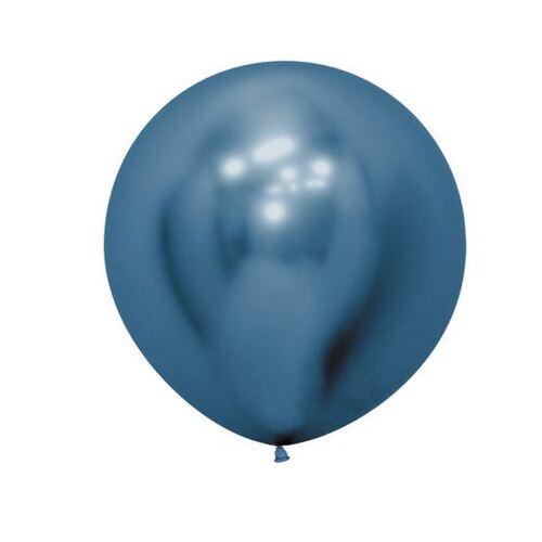 60cm Round Reflex Blue Decrotex Plain Latex #30222806 - Pack of 3