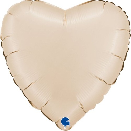 45cm Heart Satin Cream Plain Foil Balloon #30G180000SCRP - Each (Pkgd.)