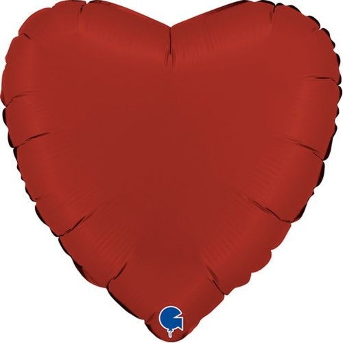 45cm Heart Satin Rubin Red Plain Foil Balloon #30G180S05RRP - Each (Pkgd.) TEMPORARILY UNAVAILABLE