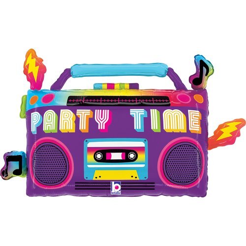 94cm Shape Party Time Boom Box Foil Balloon #30G25368P - Each (Pkgd.)