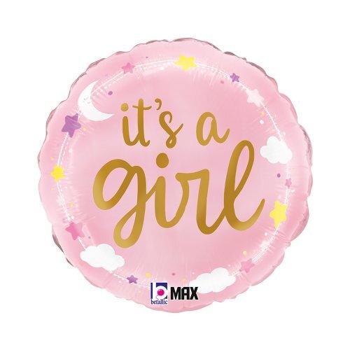 45cm It's a Girl Stars & Clouds Foil Balloon #30G26295P - Each (Pkgd.)