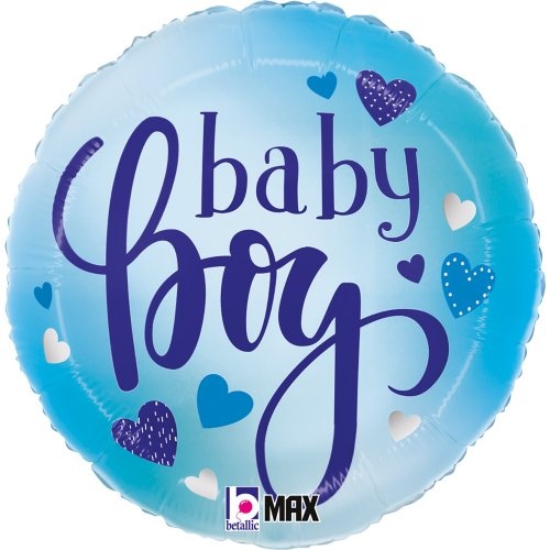 45cm Baby Boy Blue Hearts Foil Balloon #30G26376P - Each (Pkgd.)