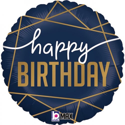 45cm Round Foil Navy Birthday #30G36963P - Each (Pkgd.) 
