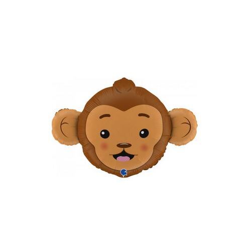 74cm Shape Foil Monkey Head #30G72012 - Each (Pkgd.) TEMPORARILY UNAVAILABLE