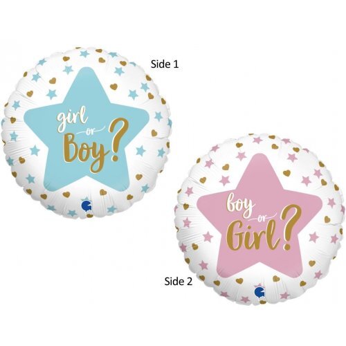 45cm Round Foil Gender Reveal #30G78001 - Each (Pkgd.)