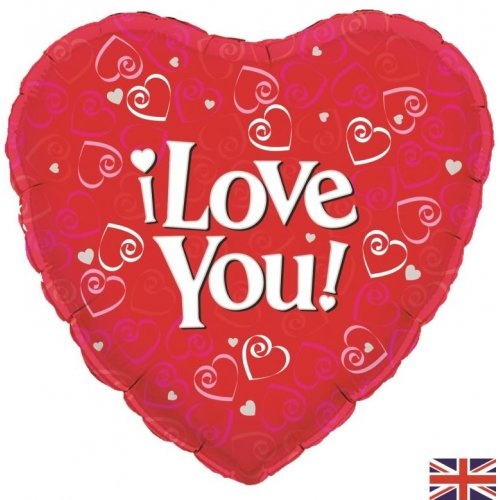45cm I Love You Red Hearts Foil Balloon #30OT228786 - Each (Pkgd.)