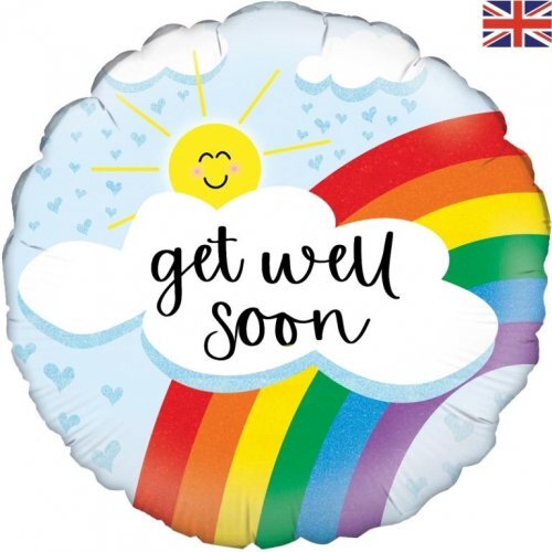 45cm Get Well Soon Rainbow Holographic Foil Balloon #30OT229431 - Each (Pkgd.)