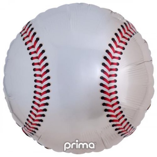 45cm Round Baseball Foil Balloon #30P602126 - Each (Pkgd.)