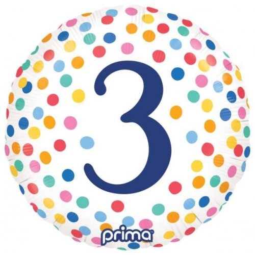 45cm Round Happy Birthday Colourful Confetti #3 Foil Balloon #30P620144 - Each (Pkgd.)