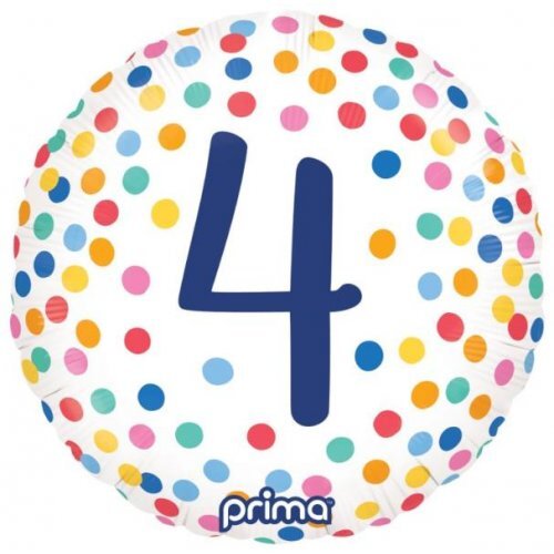 45cm Round Happy Birthday Colourful Confetti #4 Foil Balloon #30P620151 - Each (Pkgd.)