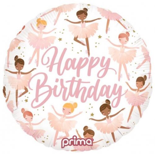 45cm Round Birthday Ballerinas Foil Balloon #30P620212 - Each (Pkgd.)