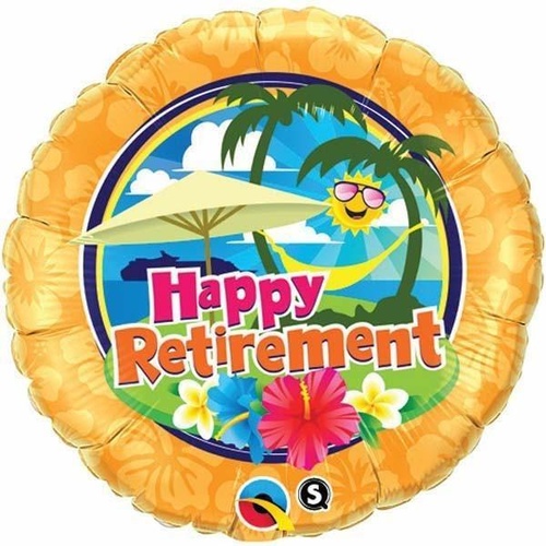 45cm Round Foil Retirement Sunshine #36449 - Each (Pkgd.) 