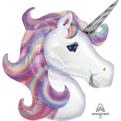 Shape Unicorn Pastel Foil Balloon 83cm #4009900 - Each (Pkgd.) 