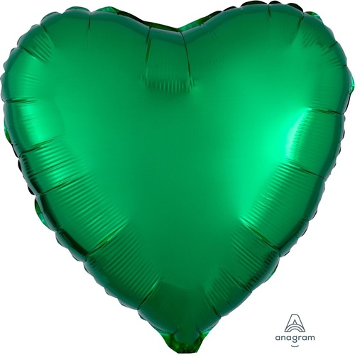 45cm Heart Metallic Green Plain Foil #4010557 - Each (pkgd.)