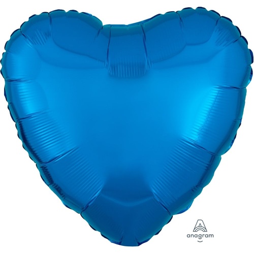45cm Heart Metallic Blue Plain Foil #4010592 - Each (pkgd.)